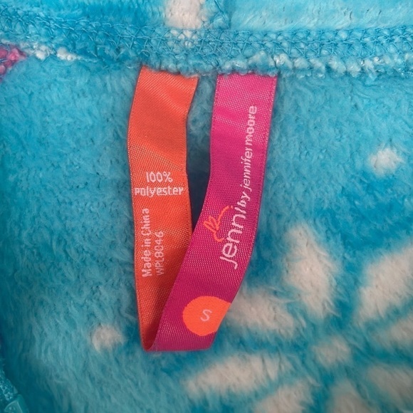 Jenni by Jennifer Moore Fleece Adult Zippered Footed Onesie Blue Hooded Pajamas - Picture 7 of 12